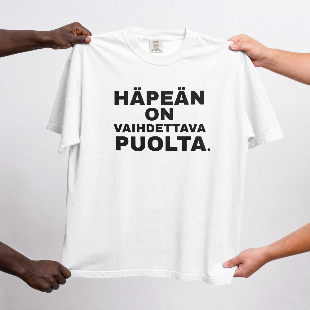 Häpeän on vaihdettava puolta.
