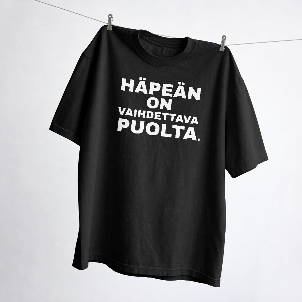 Häpeän on vaihdettava puolta.